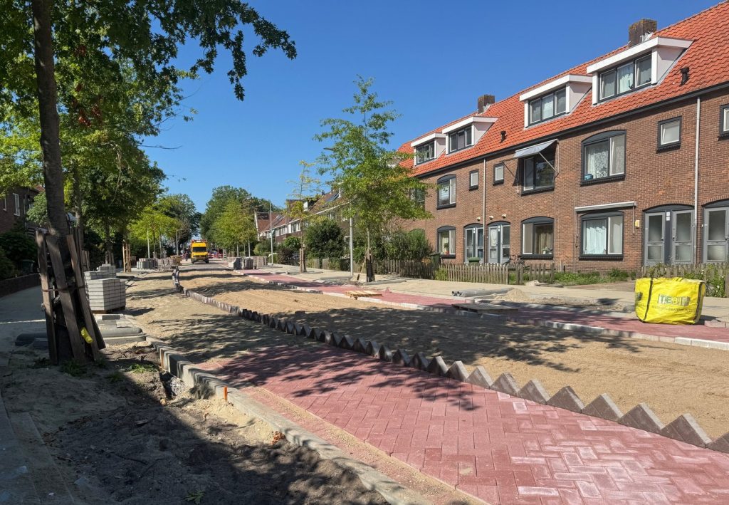 Werkzaamheden op de Koningin Wilhelminaweg richting Industriestraat, juli 2026.